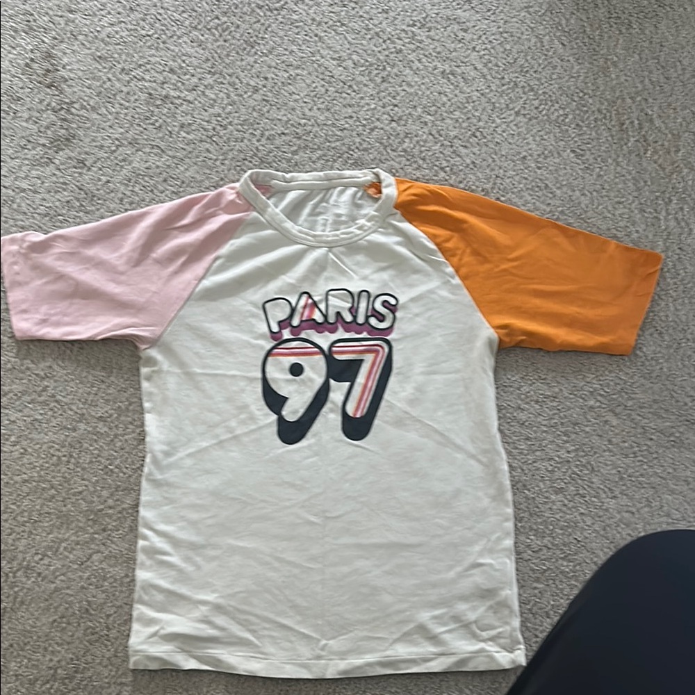 Zadig & Voltaire Paris 97 Graphic Tee - Pink, Orange, and White